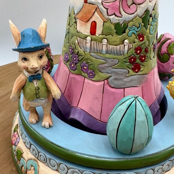 Jim Shore Easter Blessings Go Around Bunny With Rotating Characters Figurine - Picture 5 of 12